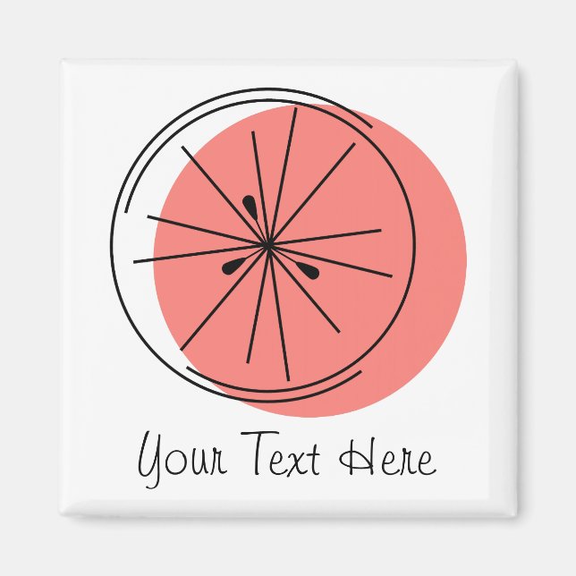 Íman Cinza de Imagem de Texto Rosa Citrus (Frente)