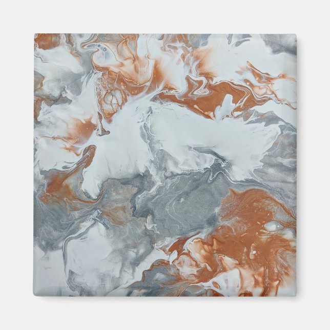 Íman Cinza de pintura acrílica de cobre Fundo de Abstra (Frente)