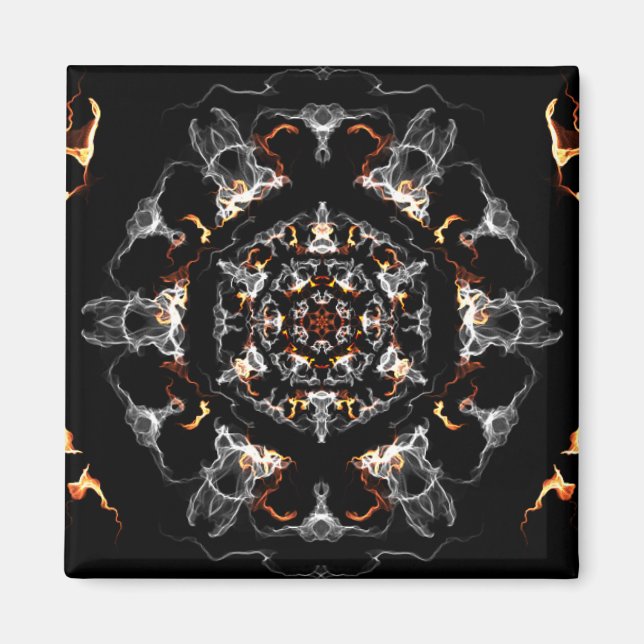 Íman Cinza e Chama Laranja Mandala (Frente)