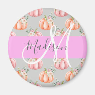 Íman Cinza Girassol Rosa Pessegueira Pumpkin Monograma