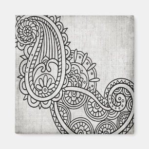 Íman Cinza Mehndi Motif Magnet