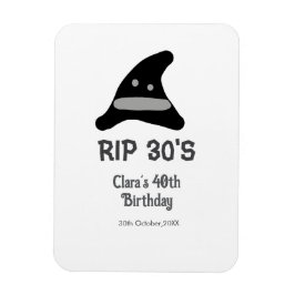 Íman Cinza preto RIP 30's 40º aniversário chapéu de bru