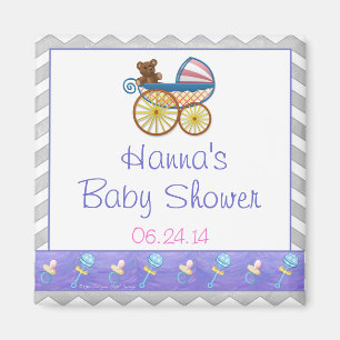 Íman Cinza Rainy Sky Chevron e Purple Baby