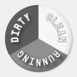 Íman Cinza Reversível De Lavagem De Disco A Correr Suja