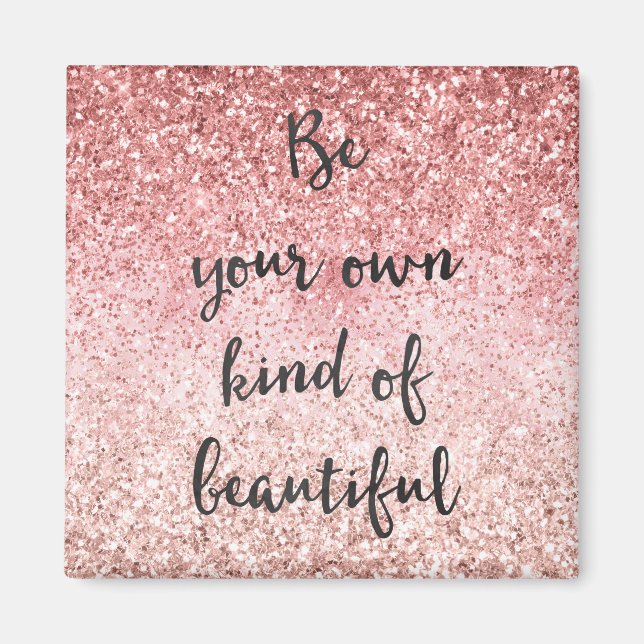 Íman Cinza Rosa Girly Glitzy Glam Glitzy Belo (Frente)