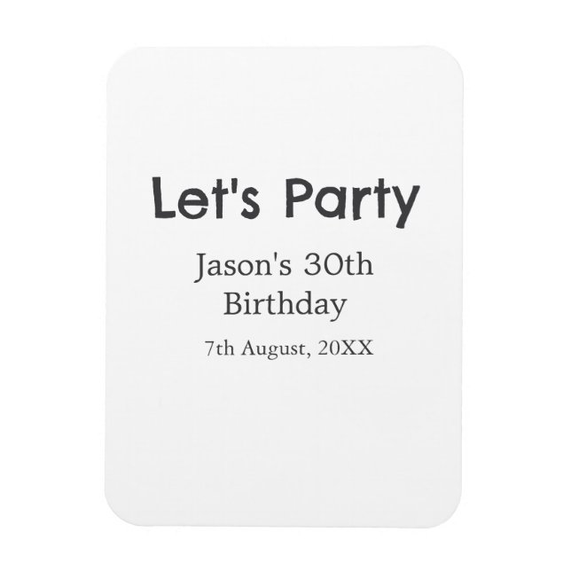 Íman cinza simples aniversário de 30 anos vamos da fest (Vertical)