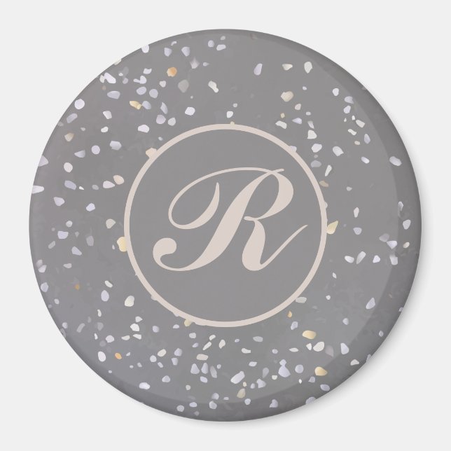 Íman Cinza Terrazzo Stone (Frente)