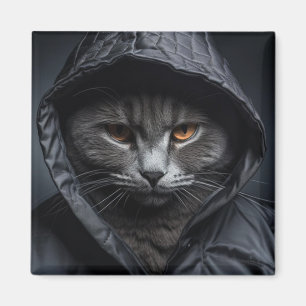 Íman Cinza Tom Cat Vestindo o ímã de Jaqueta Hoodie