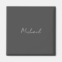 Cinza White Manuscrito Minimalista Seu Nome