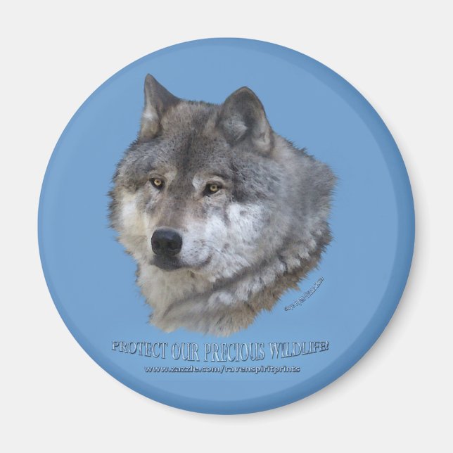 Íman CINZA WOLF HEAD Magnet (Frente)