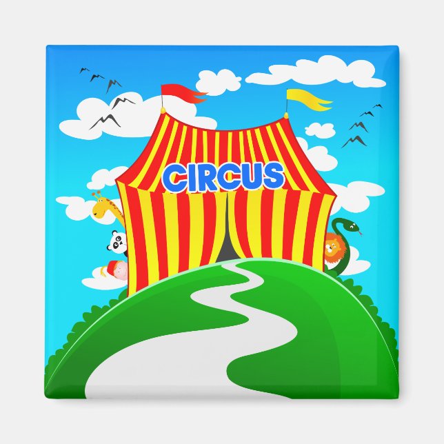 Íman Circo de desenho animado engraçado, imã (Frente)