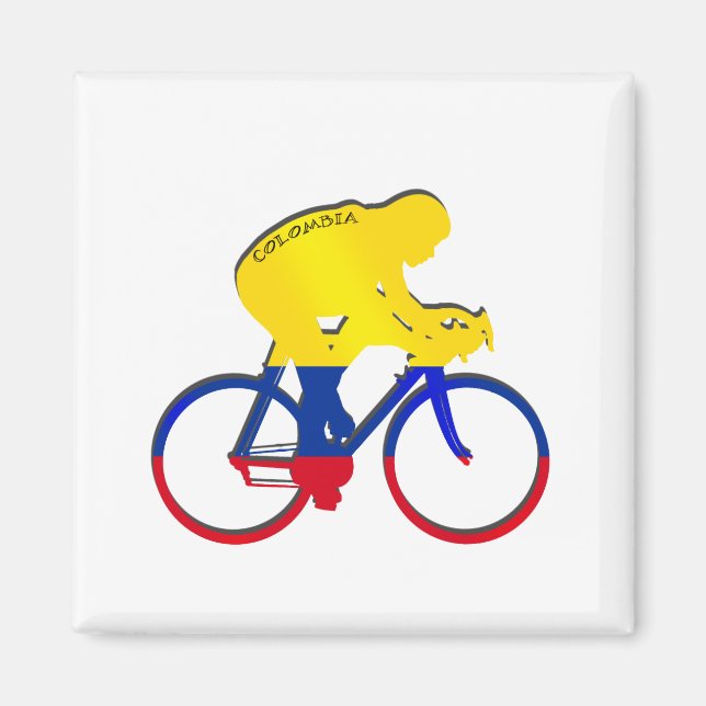 Íman Circuito de bicicleta com bandeira colombiana (Frente)