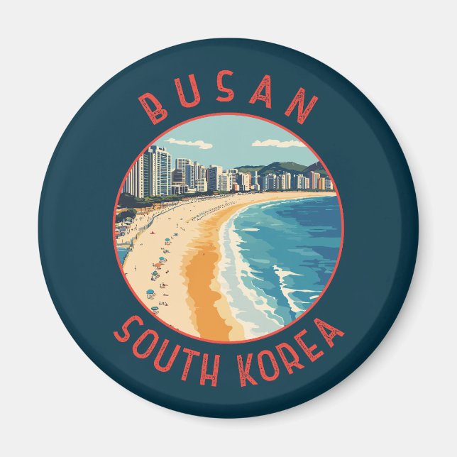 Íman Circuito Retrovisível da Praia de Busan Haeundae (Frente)