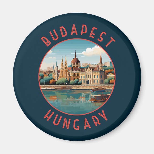 Íman Circular Retrovisível de Budapeste Hungria (Frente)