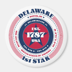Íman Círculo Azul Branco Vermelho Delaware
