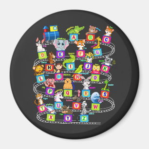 Íman Círculo de Aprendizagem do Alfabeto Animal ABC