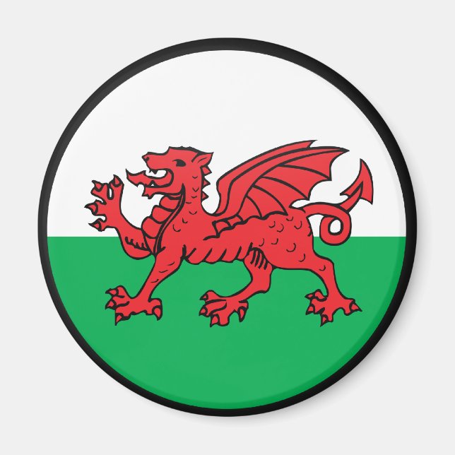Íman Círculo de Bandeira de qualidade galesa (Frente)
