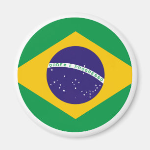 Íman Círculo de Bandeira do Brasil O Zazzle MUSEUM