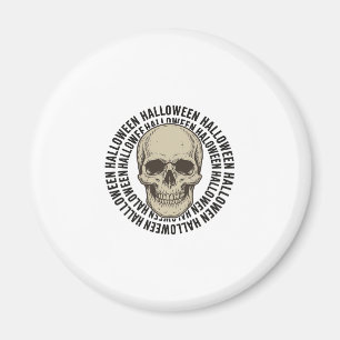 Íman Círculo de Caveira de Halloween Desenho de Gravura
