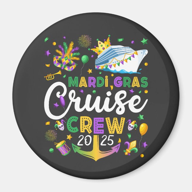 Íman Círculo de Correspondência Mardi Gras Cruise Crew  (Frente)
