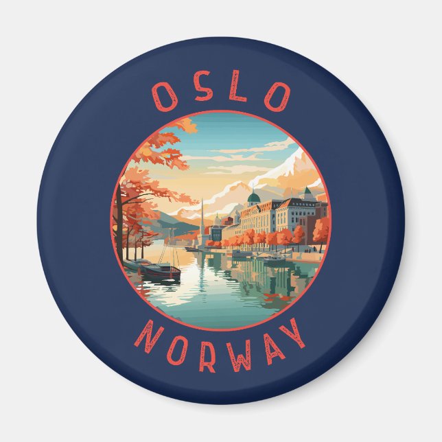 Íman Circulo de Distância Retrotraído Oslo Noruega (Frente)