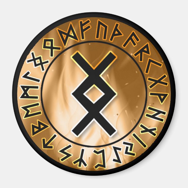 Íman Círculo de duna da chama laranja [22. Inguz] Magne (Frente)