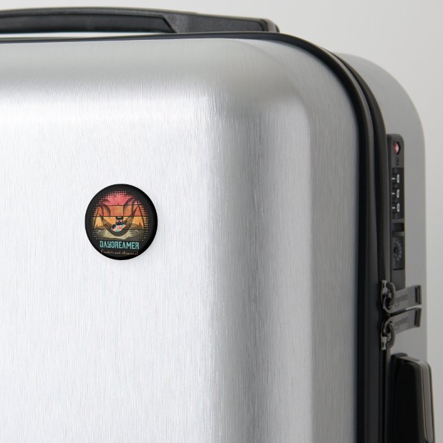 Íman Círculo de Escape Tropical de Gato Legal e Sonhado (In Situ (Luggage))