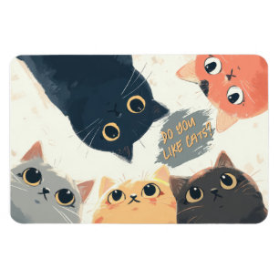 Íman Círculo de Gatos Fofos – Ilustração de Gatos Kawai