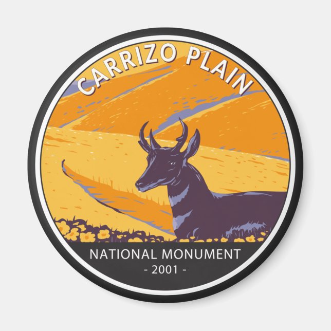 Íman Círculo Nacional de Monumento do Carrizo Plain (Frente)