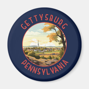 Íman Círculo Retro em Distância de Gettysburg Pensilvân
