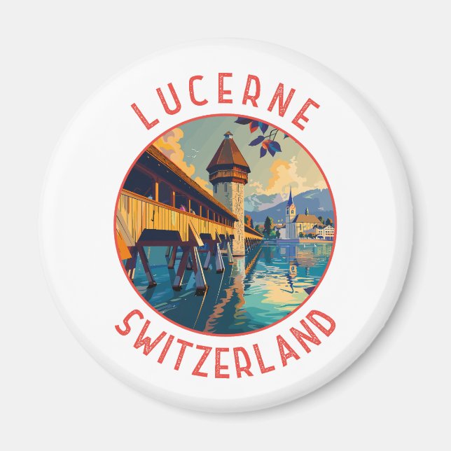 Íman Círculo Retrovisso da Suiça de Luzerna (Frente)