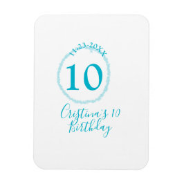 Íman Círculo turquesa. Brilhante 10.º aniversário negri