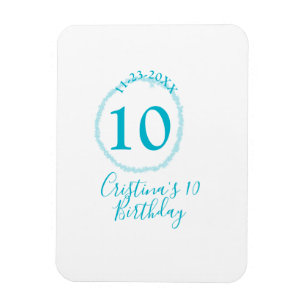 Íman Círculo turquesa. Brilhante 10.º aniversário negri