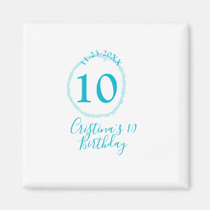 Íman Círculo turquesa. Brilhante 10.º aniversário negri