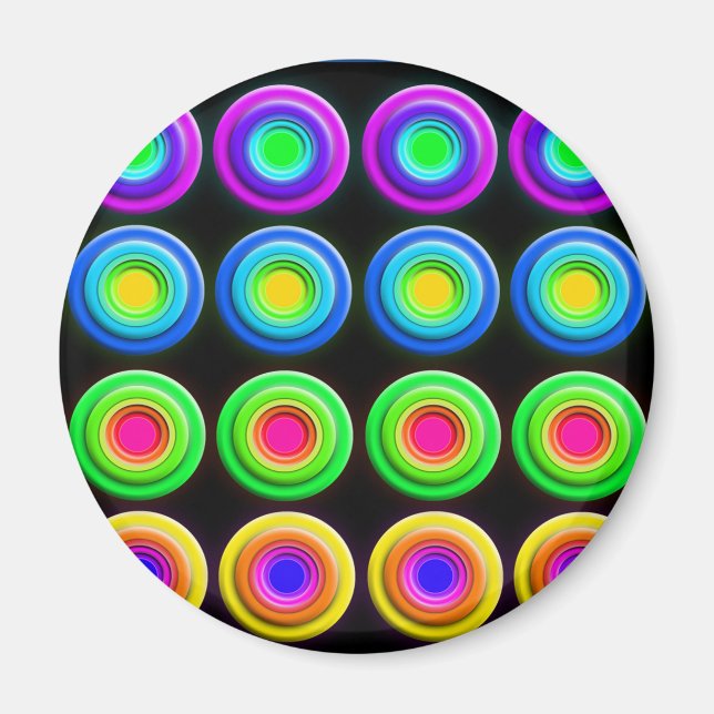 Íman Círculos 3D Coloridos Funk (Frente)