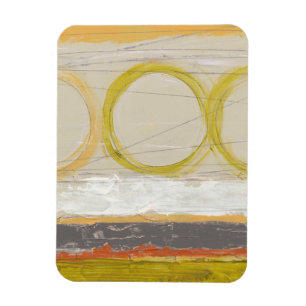 Íman Círculos Amarelo e Laranja em Fundo Multicolorido