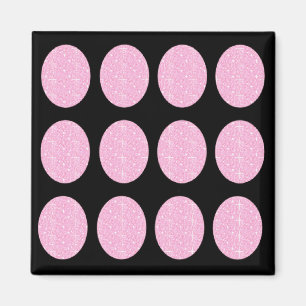 Íman Círculos Brilhantes Cor-de-Rosa Magneta A Preto