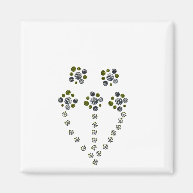 Íman Círculos crescendo como um galho de árvore (Frente)