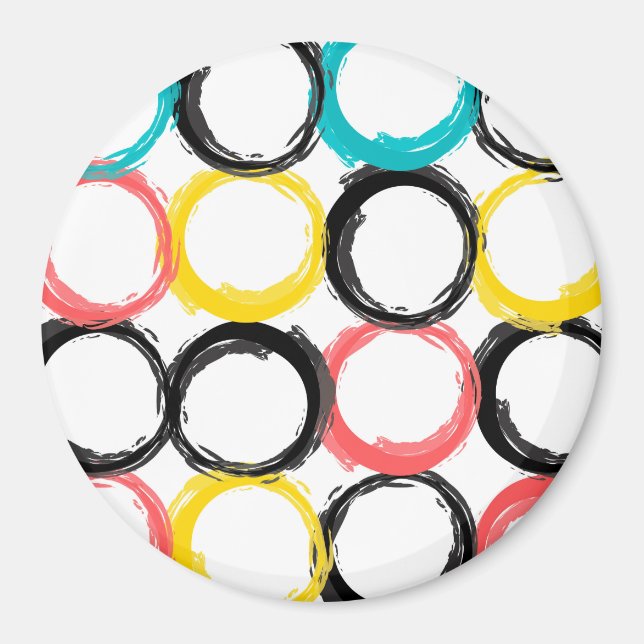 Íman Círculos modernos, coloridos, legal, únicos, de te (Frente)