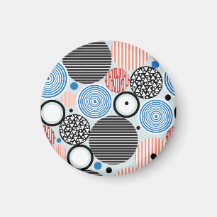 Íman Círculos multicoloridos, design de padrão gráfico.