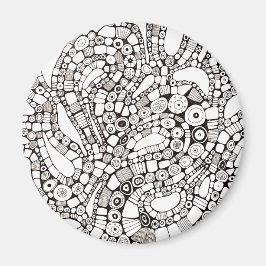 Íman Círculos Ondulados e Flexíveis Desenho Abstrato à 