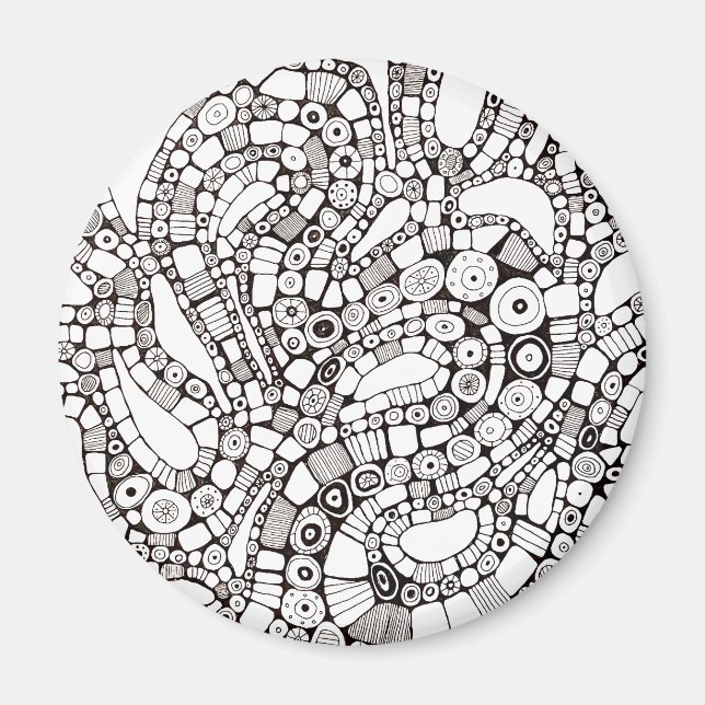 Íman Círculos Ondulados e Flexíveis Desenho Abstrato à  (Frente)