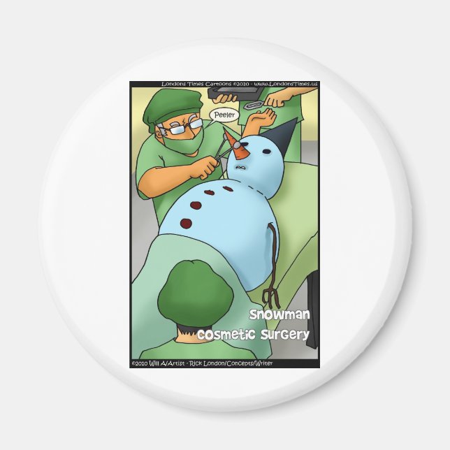 Íman Cirurgia Plástica de Boneco de Neve Camisetas engr (Frente)