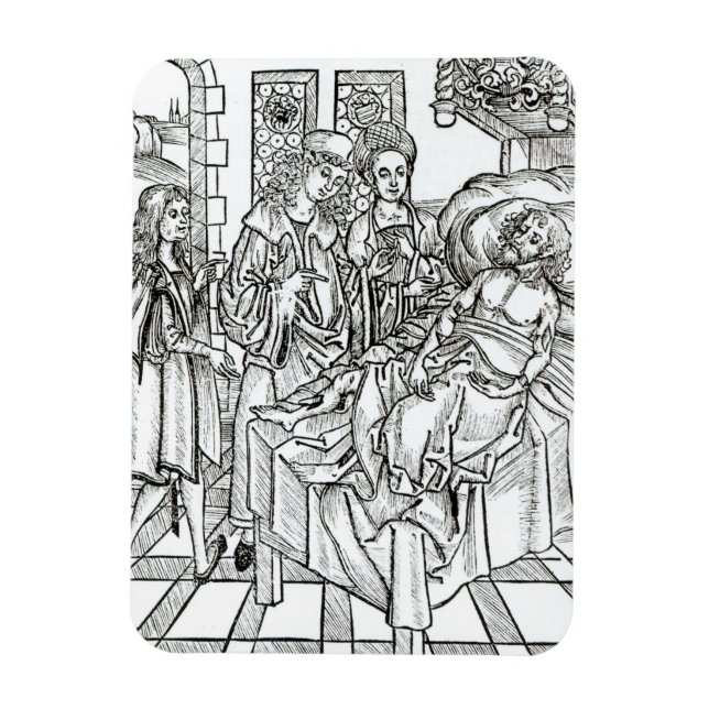 Íman Cirurgião e assistentes visitam um homem gravement (Vertical)