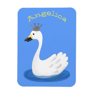 Íman Cisne branco bonito com desenho animado