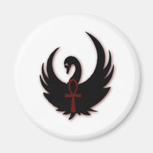 Íman Cisne preta com Ankh