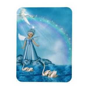 Íman Cisnes Brancas E Anjo