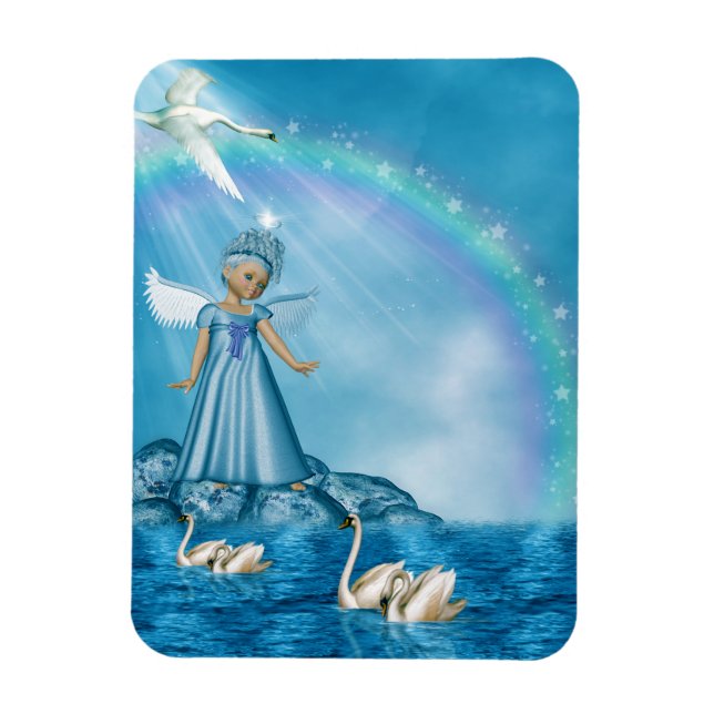 Íman Cisnes Brancas E Anjo (Vertical)