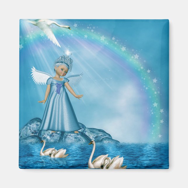 Íman Cisnes Brancas E Anjo (Frente)