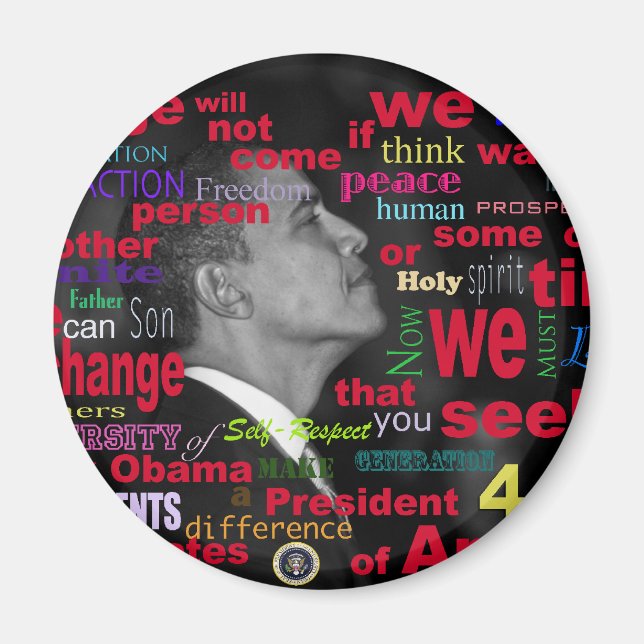 Íman Citação da Mudança de Barack Obama (Frente)